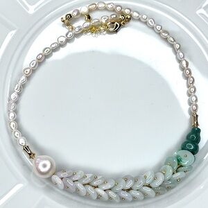 🔥New Collection🔥 Handmade Freshwater Pearl Jade and Jadeite Collection Necklace